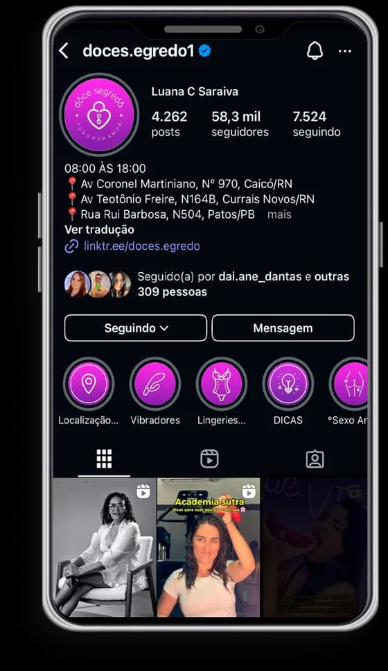 Perfil do Instagram de uma empresa cliente depois de aplicar o Manual